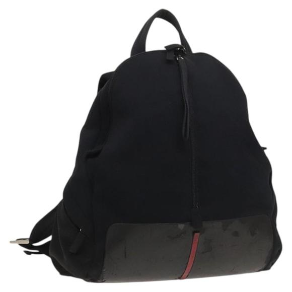 PRADA Sports Backpack Cotton Black Silver Auth bs26584 - Picture 1 of 16